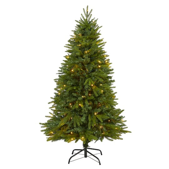 5ft. Pre-Lit Sun Valley Fir Artificial Christmas Tree with Clear LED Lights